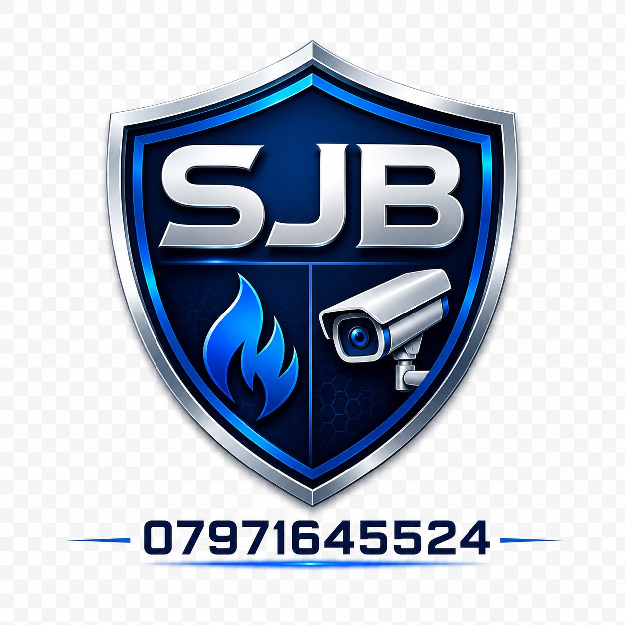SJB shield emblem representing fire and CCTV protection